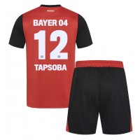 Maglia Calcio Bayer Leverkusen Edmond Tapsoba #12 Prima Divisa Bambino 2024-25 Manica Corta (+ pantaloncini)